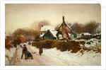 Boys Snowballing at Cookham Dean, 1887 by William Augustus Rixon