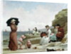 Seascape, Figures on the Beach, c.1870 by V. Chavigny