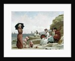 Seascape, Figures on the Beach, c.1870 by V. Chavigny