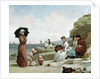 Seascape, Figures on the Beach, c.1870 by V. Chavigny
