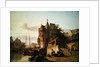 Dutch Scene: Fortified Buildings on the Banks of a Canal by Cornelius Springer