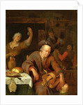 The Hurdy Gurdy Player Asleep in a Tavern by Willem van Mieris