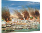 Farragut's fleet passing Fort Jackson and Fort St. Philip, 1862 by J. Joffray