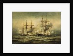 Kearsarge and Alabama off Cherbourg Harbour in France, June 19th, 1864, c.1870 by Christian Poulsen