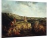 Western landscape with Indians, 1852 by Leon Pomarede