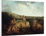 Western landscape with Indians, 1852 by Leon Pomarede