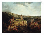 Western landscape with Indians, 1852 by Leon Pomarede