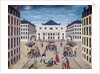 Distribution of wine in Place de l'Odeon in Paris, c.1805-10 by French School