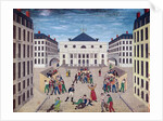 Distribution of wine in Place de l'Odeon in Paris, c.1805-10 by French School