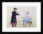 An Acupuncturist with his patient, c.1785 by School Chinese
