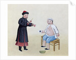 An Acupuncturist with his patient, c.1785 by School Chinese