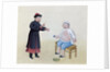 An Acupuncturist with his patient, c.1785 by School Chinese