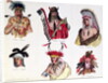 Portraits of Six American Indians from the Sioux, Renard, Pawnee, Creek, Otto and Chippewa Tribes, 1861 by Baron Dudevant Jean Francois Maurice Sand