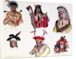 Portraits of Six American Indians from the Sioux, Renard, Pawnee, Creek, Otto and Chippewa Tribes, 1861 by Baron Dudevant Jean Francois Maurice Sand