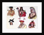 Portraits of Six American Indians from the Sioux, Renard, Pawnee, Creek, Otto and Chippewa Tribes, 1861 by Baron Dudevant Jean Francois Maurice Sand