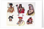 Portraits of Six American Indians from the Sioux, Renard, Pawnee, Creek, Otto and Chippewa Tribes, 1861 by Baron Dudevant Jean Francois Maurice Sand