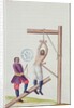 Punishment with a knout while being suspended from a rope by French School