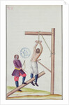 Punishment with a knout while being suspended from a rope by French School
