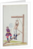 Punishment with a knout while being suspended from a rope by French School