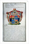 Coat of arms of Prince Grigory Alexandrovich Potemkin from the first book of a twenty volume heraldic collection, 1798 by Russian School