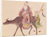 Lao-Tzu on his buffalo, followed by a disciple by School Chinese