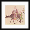 Lao-Tzu on his buffalo, followed by a disciple by School Chinese