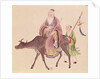 Lao-Tzu on his buffalo, followed by a disciple by School Chinese