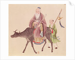 Lao-Tzu on his buffalo, followed by a disciple by School Chinese