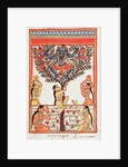 Krishna stealing the clothes of the Gopi swimming in the River Yamuna by Indian School