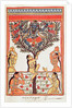 Krishna stealing the clothes of the Gopi swimming in the River Yamuna by Indian School