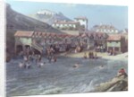 The Beginning of Sea Swimming in the Old Port of Biarritz, 1858 by Jean Jacques Alban de Lesgallery