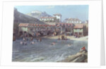 The Beginning of Sea Swimming in the Old Port of Biarritz, 1858 by Jean Jacques Alban de Lesgallery