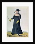 Costume designed to protect doctors from the plague, 1720 by French School