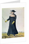 Costume designed to protect doctors from the plague, 1720 by French School