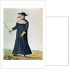 Costume designed to protect doctors from the plague, 1720 by French School
