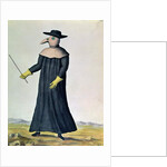 Costume designed to protect doctors from the plague, 1720 by French School