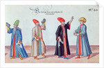 Four Jewish Doctors from Adrianople, Turkey, c.1600 by German School
