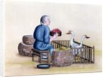 The Poultry Merchant, from a book on the street calls of Peking, c.1785 by French School