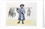 The Game Merchant, from a book on the street calls of Peking, c.1785 by French School