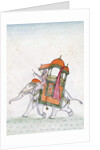 Portrait of a man riding an elephant, early 19th century by Indian School