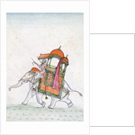 Portrait of a man riding an elephant, early 19th century by Indian School