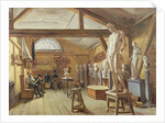 View of a studio in an art school, c.1840 by French School