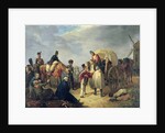 Transporting wounded soldiers during the Napoleonic wars by French School