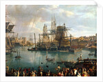 The Port of Brest with a view of shipping, 1794 by Jean-Francois Hue