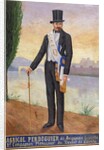 Portrait of Agricol Perdiguier known as 'Avignonais' standing on the banks of the river Rhone at Avignon, c.1860-65 by French School
