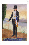 Portrait of Agricol Perdiguier known as 'Avignonais' standing on the banks of the river Rhone at Avignon, c.1860-65 by French School