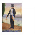 Portrait of Agricol Perdiguier known as 'Avignonais' standing on the banks of the river Rhone at Avignon, c.1860-65 by French School