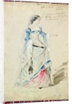 Costume design for Mlle Madeleine Brohant for the role of Marianne in 'Les Caprices de Marianne' by Alfred de Musset 1851 by Eugene Giraud