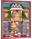 Animal sacrifice in honour of a deity by Indian School