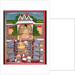 Animal sacrifice in honour of a deity by Indian School